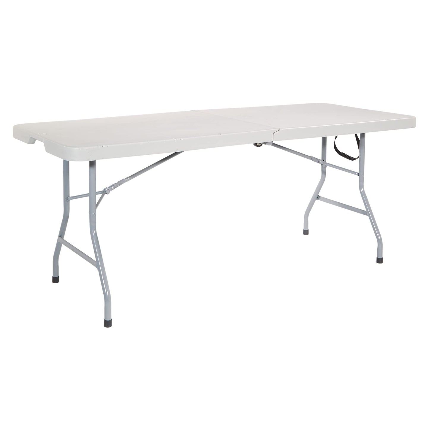 Office Star Resin 6 Foot Folding Bench and 6 Foot Resin Center-Folding Portable Table