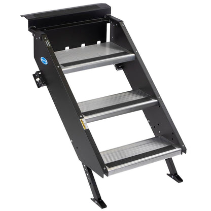 MORryde STP-3-26-29H Strut-Assist StepAbove RV Entry Step - 3 Step, 31.5-37.5" Height, 9" Rise, 26" Door Width