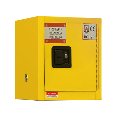 koxuyim Hazardous Steel Flammable Liquid Storage Cabinet 18.1" x 18.1" x18.3", Industry Safety Liquid Storage Fireproof Leakproof Cabinet Galvanized for Commercial Industrial and Home Use (4 Gal)