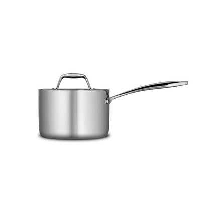 Tramontina Signature Tri-Ply Clad Stainless Steel 2-Quart Sauce Pan with Lid, Induction-Ready, Dishwasher-Safe, NSF-Certified, Made in Brazil