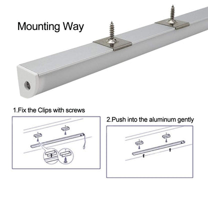 HAMRVL Aluminum LED Channel System, 6-Pack, V Shape, 1ft/30cm, Silver, Includes Cover and Mounting Clips
