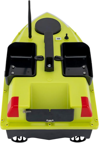 RC Bait Boat 600m/1968ft Long-Distance Control Surf Fishing Bait Boat 4.4LBS Loading Capacity with Dual 5200mAh Battery and LCD for Lake/Ocean Angling Auto Navigation (Green with light strip)