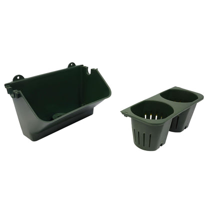 HOLMZCED 30 Pcs Wall Mounted Planter, Wall Flower Pot Holder Plastic Hanging Planter Vertical Wall Plant Container Green for Indoor Outdoor Plants