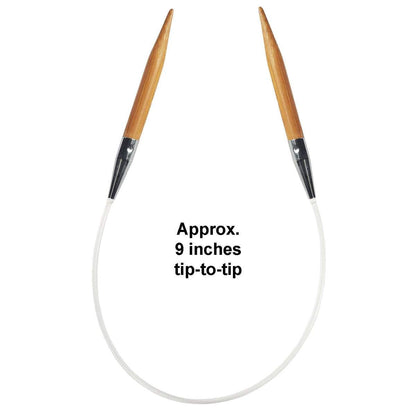 ChiaoGoo Bamboo Patina 9 inch (23cm) Circular Knitting Needles US Size 9 (5.5mm) 2009-9 with Stitch Holder