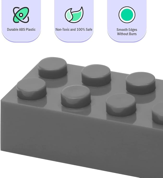 500 Piece Dark Gray Bricks Bulk Gray 2x4 Building Bricks Flat Compatible with Lego Parts and Pieces: 2x4 Dark Grey Bricks(Color: Dark Gray)