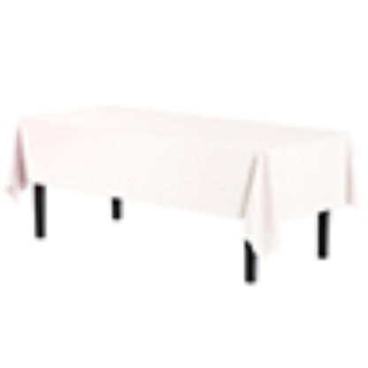 Exquisite 12-Pack Plastic Tablecloth 54x108 Rectangle Value Pack Plastic Table Cover - White