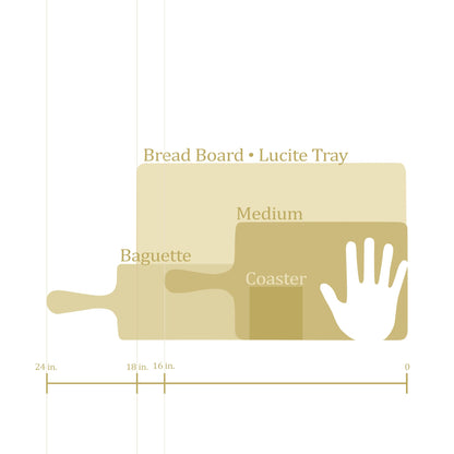 Lynn & Liana Handmade 8-inch x16-inchMedium Acacia Cheeseboard, Marble Design (ACB-816-MAR)
