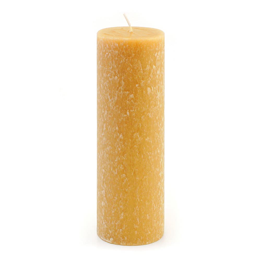 Root Candles Unscented Candles Premium Beeswax Blend Pillar Candle, 3 x 9-Inch, Butterscotch