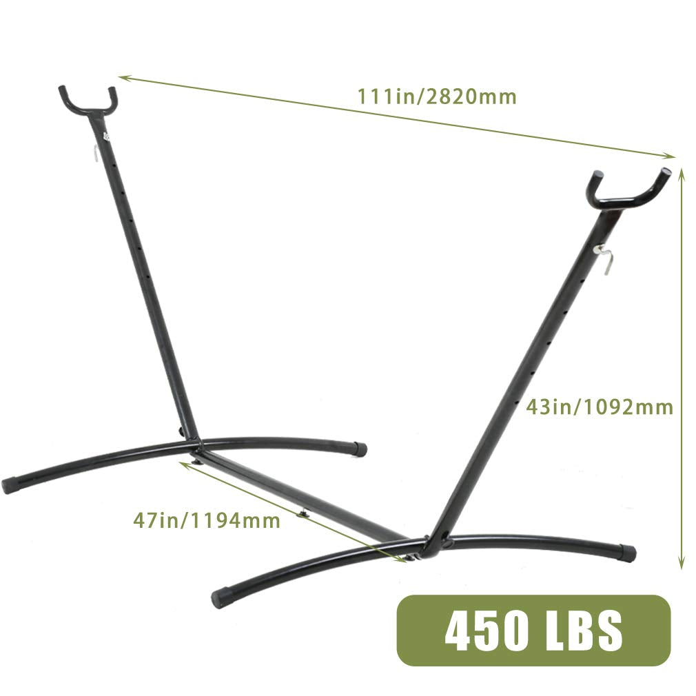 Her Majesty Hammock Portable Durable and Stable Best Stands for Indoor or Outdoor, Backyard Decor Bed Lawn Garden Steel Premium Carrying Case Patio Hammock Stand