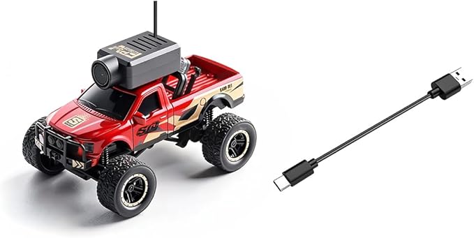 WL 1/64 Scale APP Auto-Pairing Full-Proportional FPV Mini RC Truck Model with Camera (Remote Controller Included/RTR)