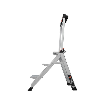 Little Giant Ladders Jumbo Step Stool with Handrail, 3-Step, Lightweight, Aluminum, 375 lb Load Capacity, Type 1AA, 8.7-Ft Reach Height, with Tool Tray, Platform Steps (11903)