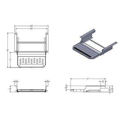 Stromberg Carlson Manual RV Step SMFP-1220 – Foldable Camper Stairs for Trailer, Portable Single Pull Out Platform for RV, Rust Resistant Construction, Exterior Camper Step, 20" Wide Non-Skid Design