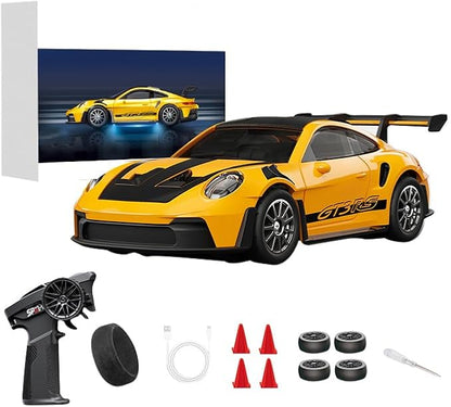 1/43 Scale RC Drift Car 2.4G Full Proportional 4WD Remote Control Car with Gyro Adjustable Speed &amp LED Lights Alloy RC Vehicle for Adult