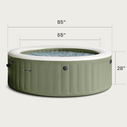 INTEX 28427EG PureSpa Bubble Massage Spa Set Outdoor Inflatable Portable Hot Tub, Includes Energy Efficient Spa Cover, Saltwater System Ready, 6 Person, 85in x 28in