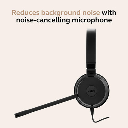 Jabra Evolve 20 Wired Headset (2025 Edition) - Dual-Ear Set for Office and Work from Home - Call Control - Certified for MS Teams - USB-C/A Connectivity - Black