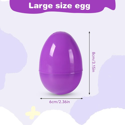 Biubumtu 24Pcs Plastic Bright Easter Eggs Assortment, 3.15'' Fillable Easter Eggs Empty Bulk, Perfect for Easter Egg Hunt/Surprise Egg