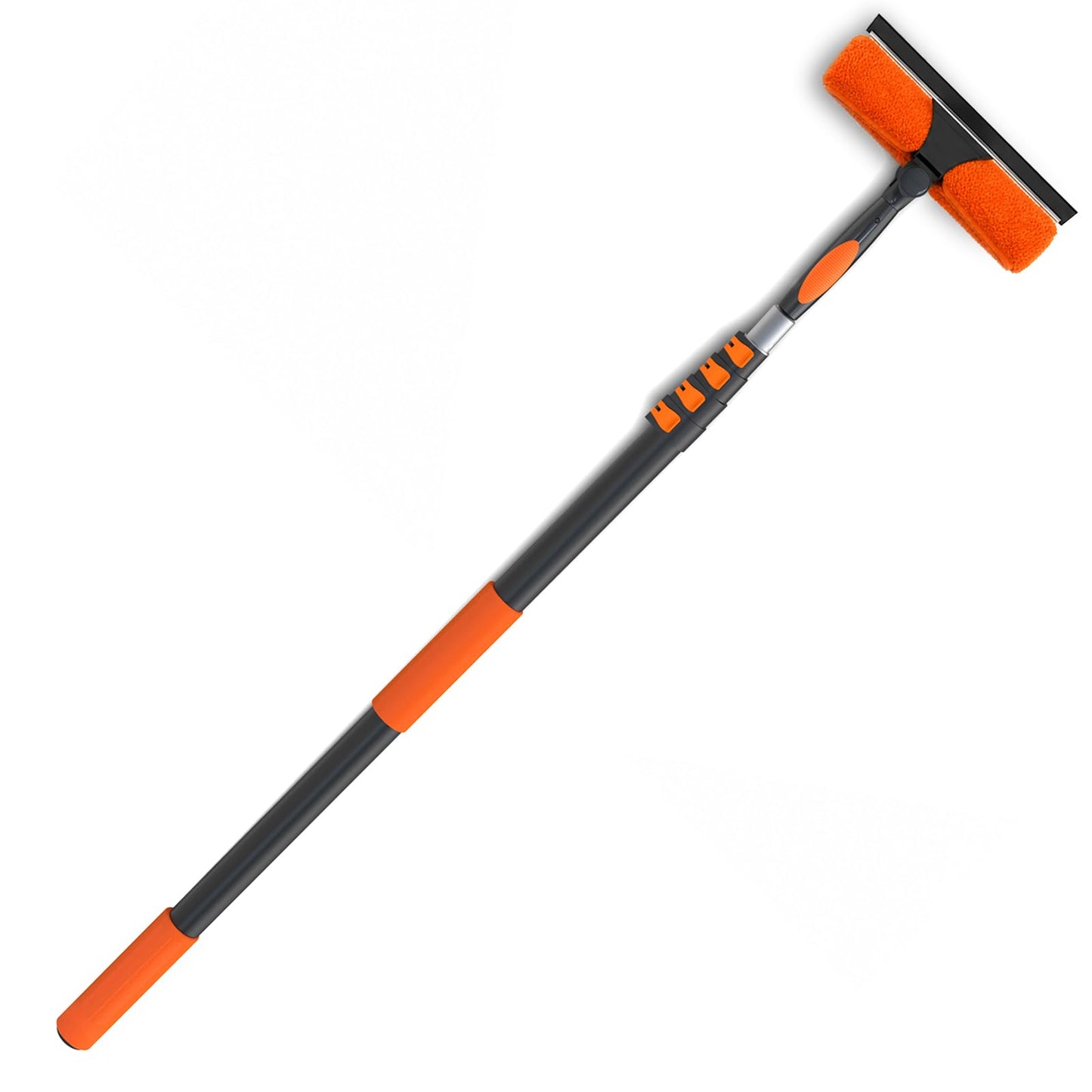 LAANPOLE 36FT Window Squeegee with Extension Pole, 2-in-1 Squeegee for Window Cleaning, Professional Cleaning Kit for Home with 30FT Telescoping Pole for Outdoor Indoor Use