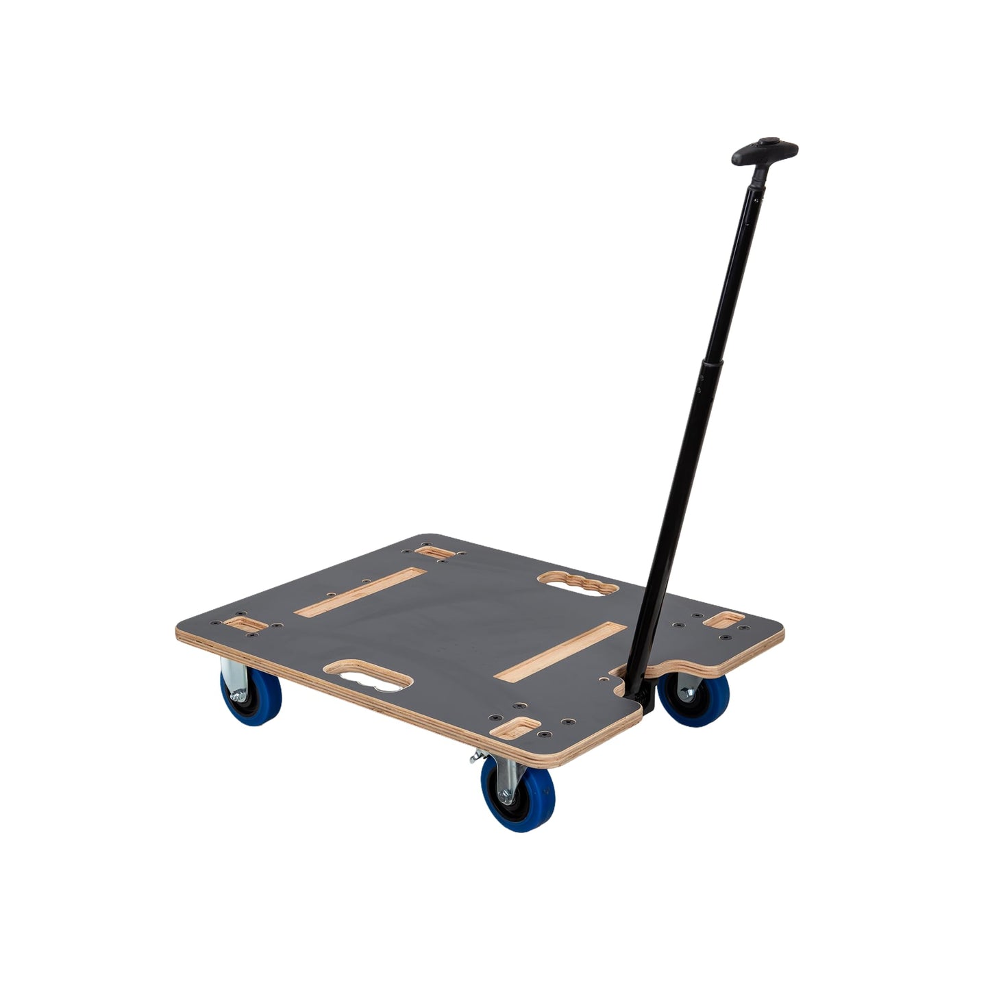 Crossrock Rack Case Transport Dolly with Telescopic Pull Handle, Heavy-Duty Rolling Platform for 11" & 13.7" Depth Rack Cases, Smooth Casters, Stackable Equipment Cart (CRA980U-TL-350)
