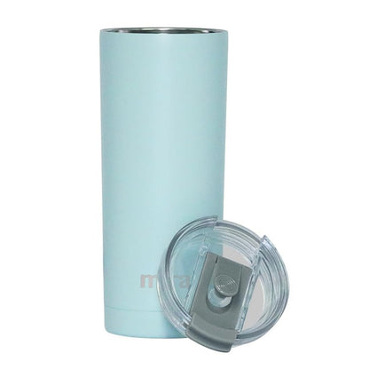 MIRA 20 oz Stainless Steel Vacuum Insulated Tumbler with Multi-Use Flip Lid & Straw - Travel Tumbler Cup for Hot or Cold Drinks - Pearl Blue