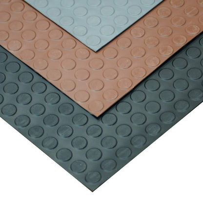 Rubber-Cal Coin-Pattern Thermoplastic Flooring - 3.5mm x 36" x 15ft - Black