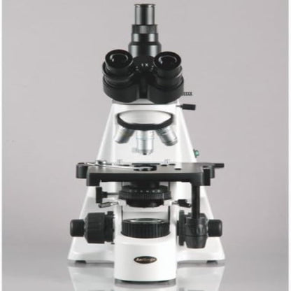 AmScope T690C-PL Trinocular Compound Microscope, 40X-2500X Magnification, WH10x and WH25x Super-Widefield Eyepieces, Infinity Plan Achromatic Objectives, Brightfield, Kohler Condenser, Double-Layer Mechanical Stage