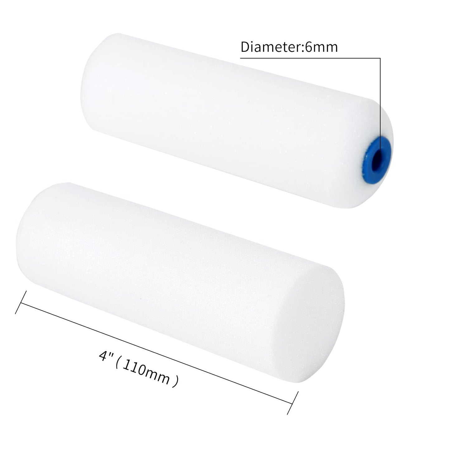 Mister Rui Foam Paint Roller, Sponge Paint Roller Sleeve, High Density Foam, for Furniture Painting and Decorating, 4 Inch Head-Rounded Design (110mm), Pack of 10