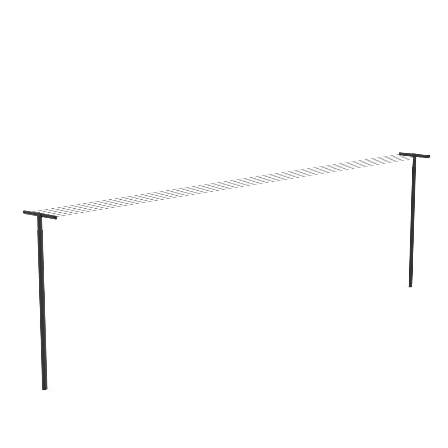 Brabantia Hangout Clothesline with Aluminium Poles 164ft/50m (Black), Washing Line for Outdoor Use, Clothing Line for Airing Laundry