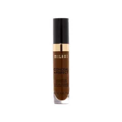 Milani Conceal + Perfect Longwear Concealer Full Coverage Infused with Hyaluronic Acid & Vitamin E, Cover Dark Circles, Blemishes & Skin Imperfections for Long-Lasting Wear - Light Nude