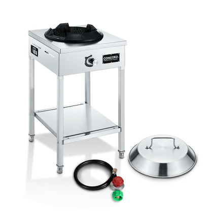 Concord Professional Vortex Burner Stainless Steel Commercial Wok Range Single Burner Outdoor Propane Stove. Great for Stir Fry, Outdoor Kitchen, Asian Cuisine