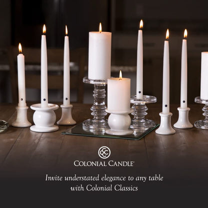 Colonial Candle Unscented Taper Candle, Classic Collection, Red, 10 in, Pack of 6 Candlesticks - Up to 8 Hours Burn