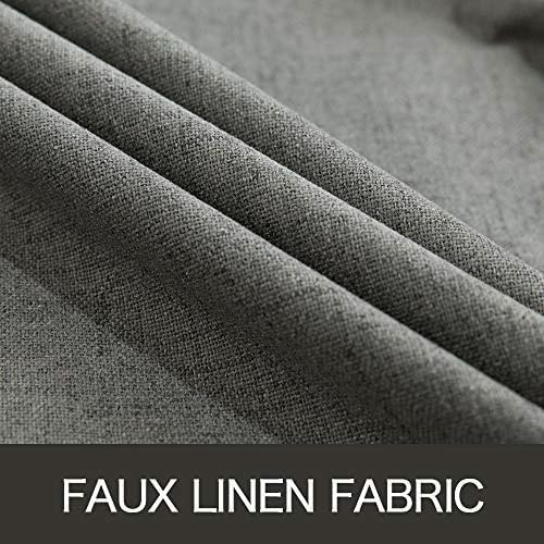 MIULEE Blackout Curtains - 100% Thermal Insulated Dark Grey Linen Texture | 52x72 Inch (2 Panels)
