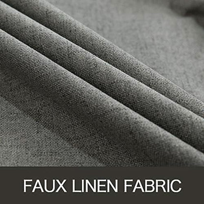 MIULEE Blackout Curtains - 100% Thermal Insulated Dark Grey Linen Texture | 52x72 Inch (2 Panels)