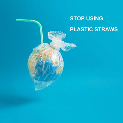 200 Count 8.25" Eco-friendly Bendable Compostable PLA Straws - KTOB Plasticless Biodegradable Flexible Drinking Straws