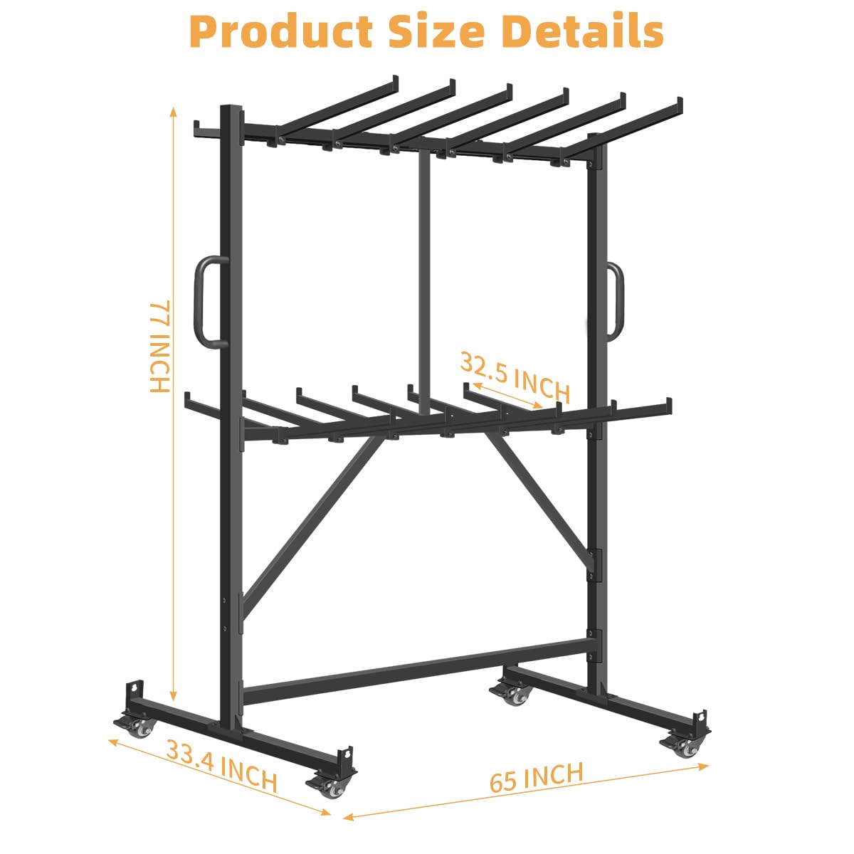 Folding Chair Rack, Heavy Duty Folding Chair Cart with Swivel Wheels,Table Cart for 84 Chair or 12 Tables,1000LBS Capacity, Multi-Function Chair Storage Dolly with Outdoor Cover and 2 Binding Ropes