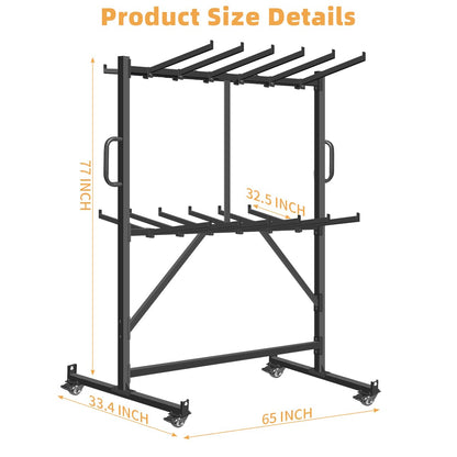 Folding Chair Rack, Heavy Duty Folding Chair Cart with Swivel Wheels,Table Cart for 84 Chair or 12 Tables,1000LBS Capacity, Multi-Function Chair Storage Dolly with Outdoor Cover and 2 Binding Ropes