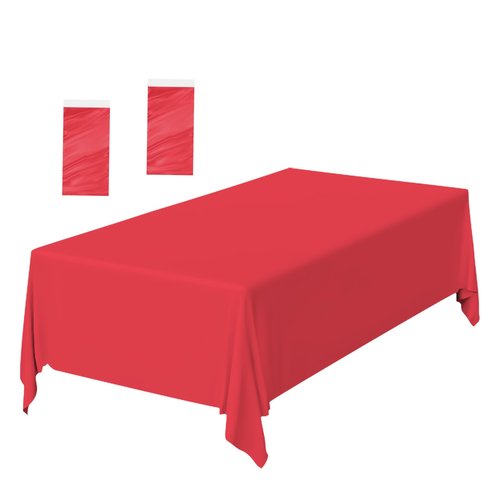 FALIZIFU 2 Pack Red Plastic Tablecloth Disposable Table Covers Red Rectangle Tablecloth for Party Baby Shower Wedding Birthday Table Cloth Disposable