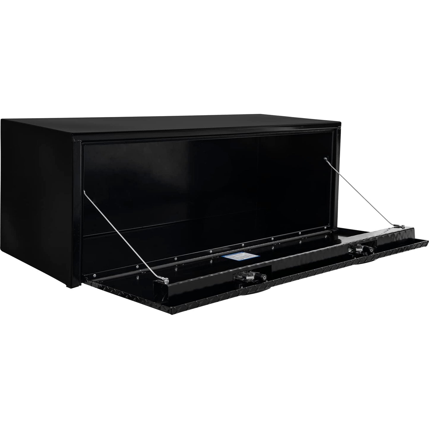 Buyers Products 1702510 Black Steel Truck Tool Box With Aluminum Diamond Tread Door, 18 x 18 x 48 Inch, Made In The USA, Truck Box for Organization & Storage, Job Tool Chest, Contractor Toolbox