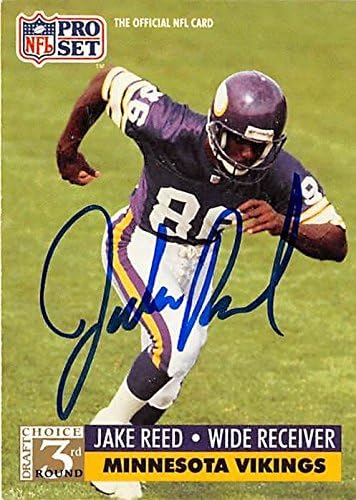 Sports Memorabilia Autograph Warehouse 301924 1991 Pro Set Draft Choice Jake Reed Autographed No.213 Football Card - Minnesota Vikings