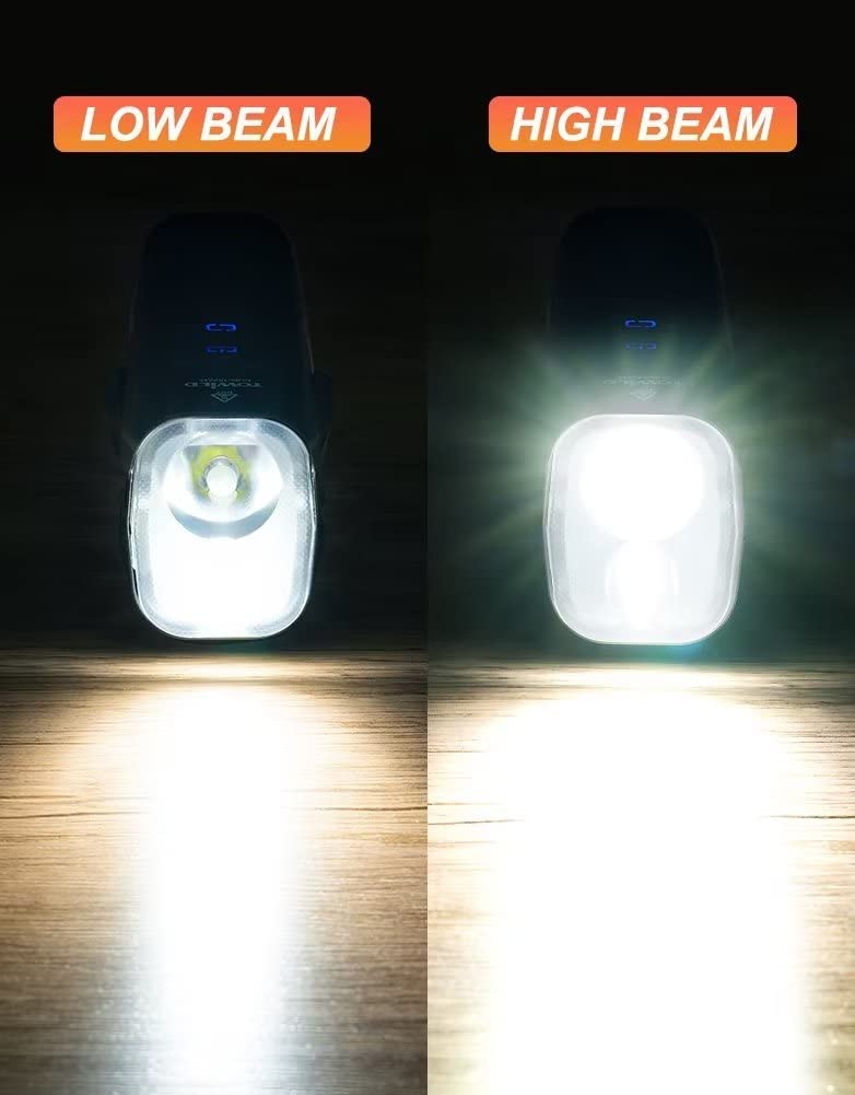 TOWILD DLite1800 Bike Lights,1800LM Dual Light Source System,Compatible with Garmin/GoPro Mount,5000mAh Rechargeable Battery,Waterproof Bike Front Light for Commuter Cyclists