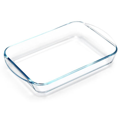 NUTRIUPS 2.6 Quart Glass Baking Dish, 9x13x2.2''(Handles Included), Rectangular Baking Dishes for Oven, Tempered Glass Casserole Dish