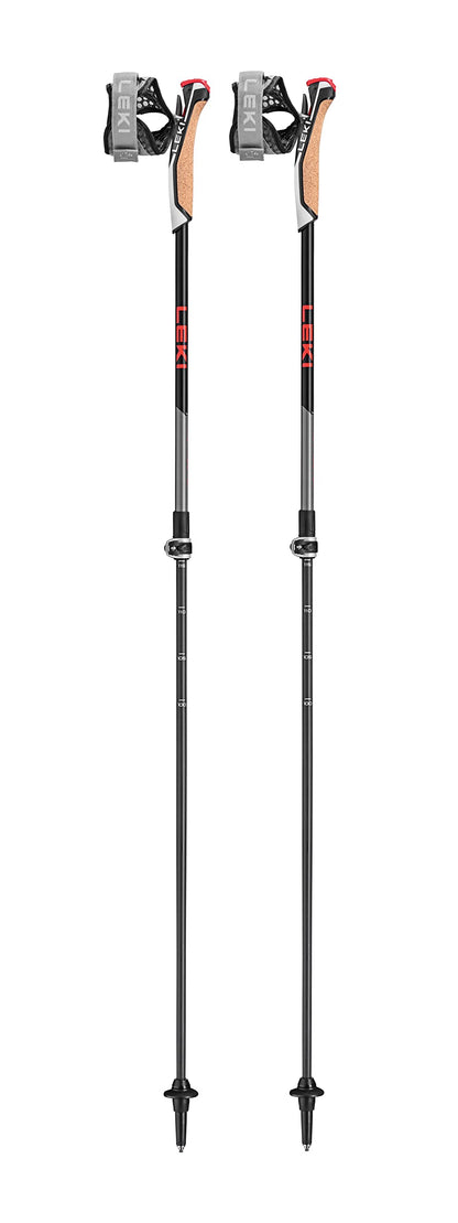 LEKI Instructor Lite Aluminum Adjustable Lightweight Trekking Poles for Hiking & Nordic Walking - Black-Gray-Yellow - 100-125 cm
