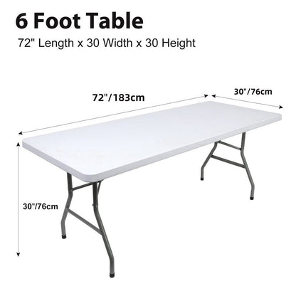 BDDC 6ft Stretch Spandex Fitted Table Cloth for 6 Foot Tables
