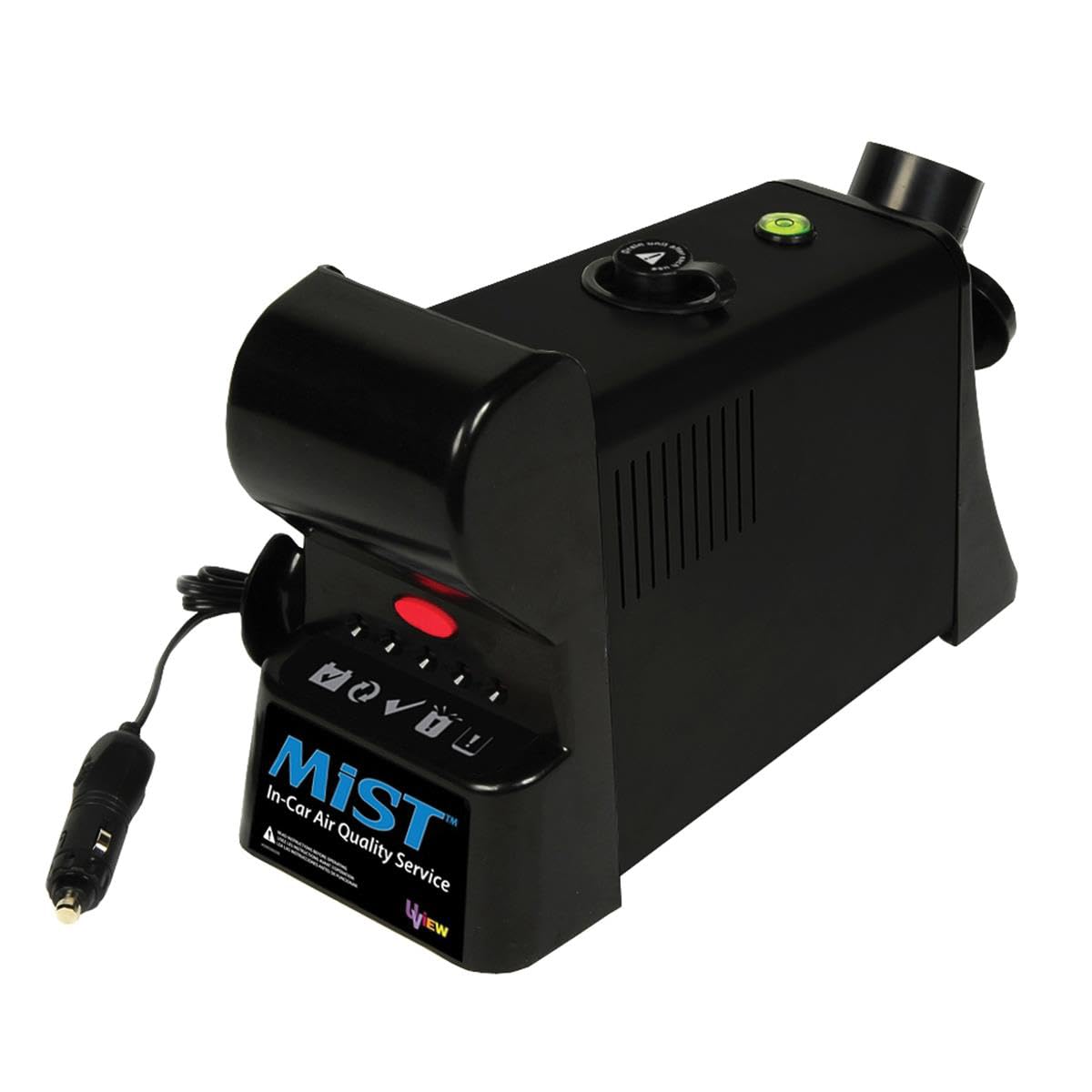 UView 590160 MIST II Ultrasonic Cleaning Unit for Enhancing Air Quality in Automotive HVAC Systems, Advanced Nanodroplet Delivery System, Automatic Shut-off, Portable, Compact, 12-Volt DC, Black