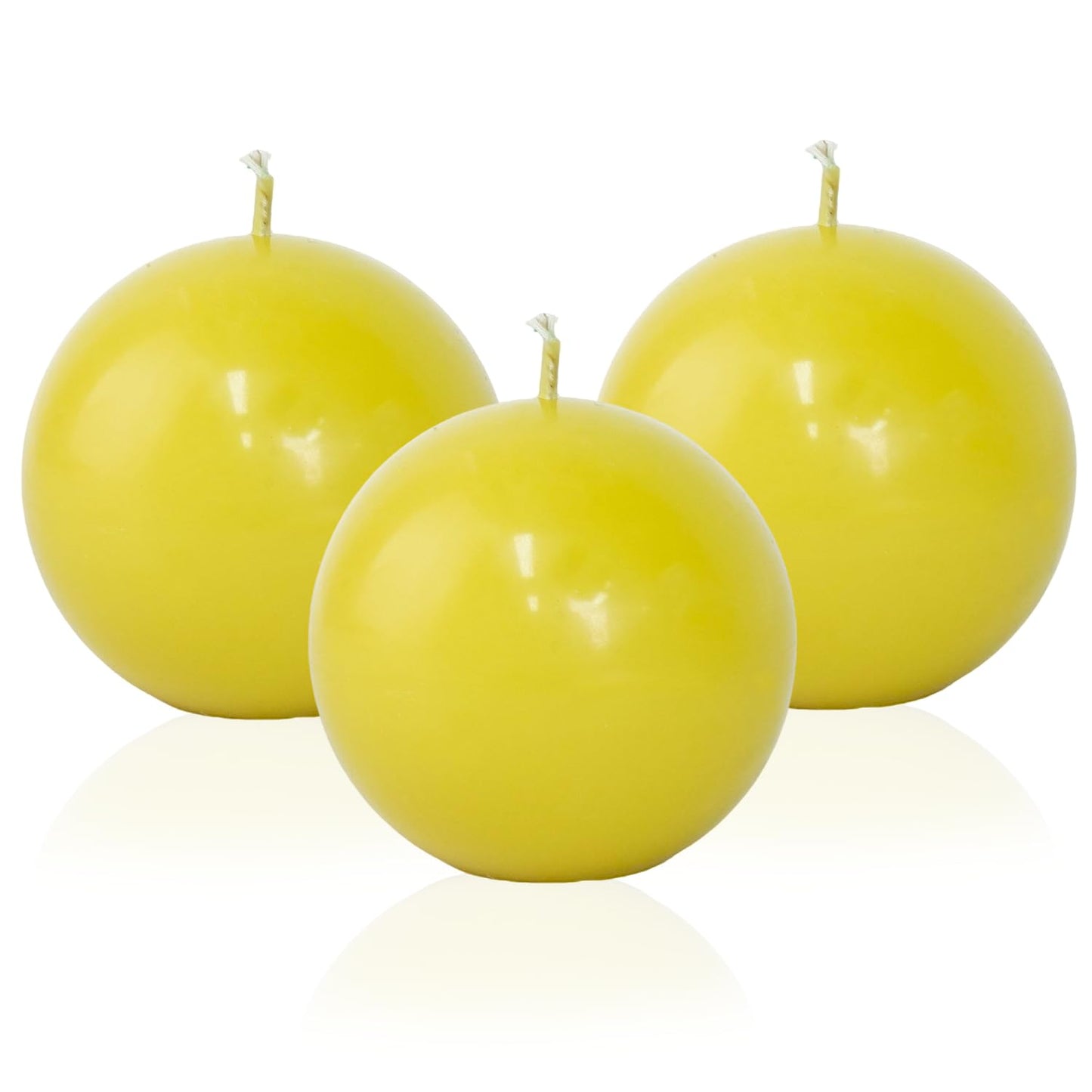 LPUSA Beeswax Round Ball Candles-3 Inch Hand-Poured Natural Beeswax Candle for Wedding Decoration,Holiday Candles,Home Decor,60 H Long Burning,3pack