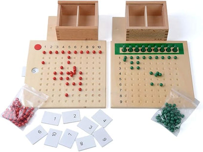 Kghios Montessori Multiplication and Division Board Montessori Math Toys Material for Toddlers KidsMultiplication &amp Division Board