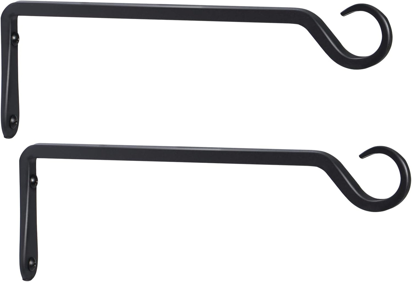 AILIN YELOKIE Premium Forged Wall Hooks - Sturdy 12-Inch Brackets for Plants & Lanterns | Elegant Black Finish