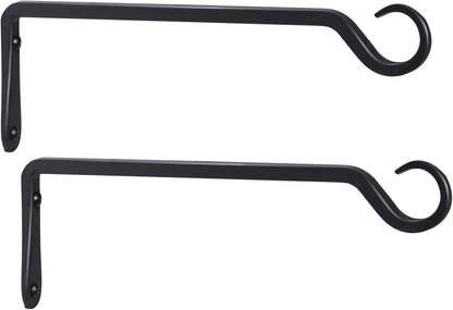 AILIN YELOKIE Premium Forged Wall Hooks - Sturdy 12-Inch Brackets for Plants & Lanterns | Elegant Black Finish
