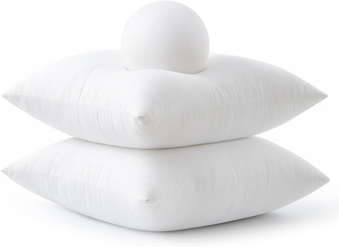 MIULEE Throw Pillow Inserts - Pack of 4, 18x18 Inch, 100% Virgin Fiber Filling for Bed & Couch