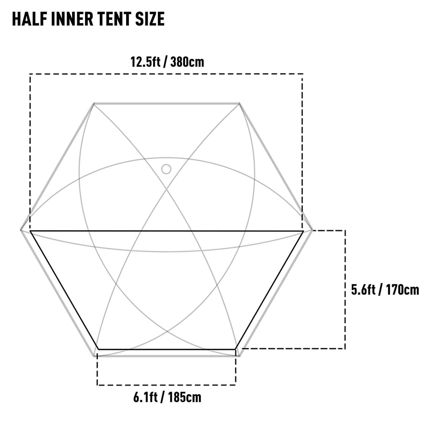 POMOLY Inner Tent for Dome X6 Series, Black Mesh Half Inner Tent for Tent Accessories