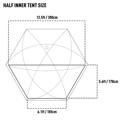 POMOLY Inner Tent for Dome X6 Series, Black Mesh Half Inner Tent for Tent Accessories